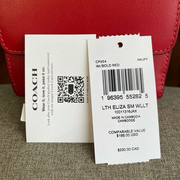 NWT！2PCS COACH Eliza Mini Carryall Bag（CW040）Gold/BoRed  and Eliza Wallet（CP254） - Picture 16 of 16